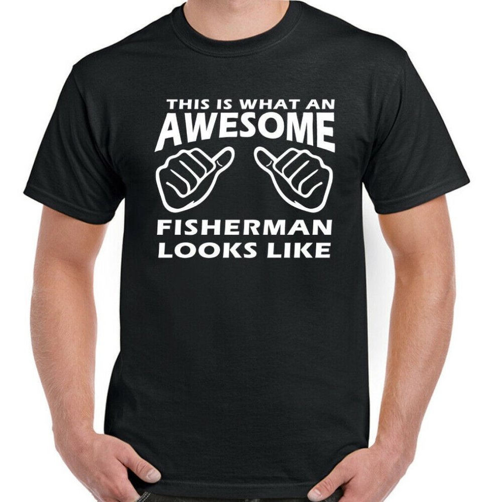 Awesome Fisherman - Mens Funny Fishing T-Shirt Present Gift Angler Angling